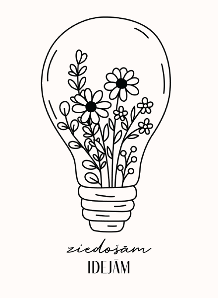 Apsveikuma kartiņa "Ziedošām idejām" 15cm*11cm